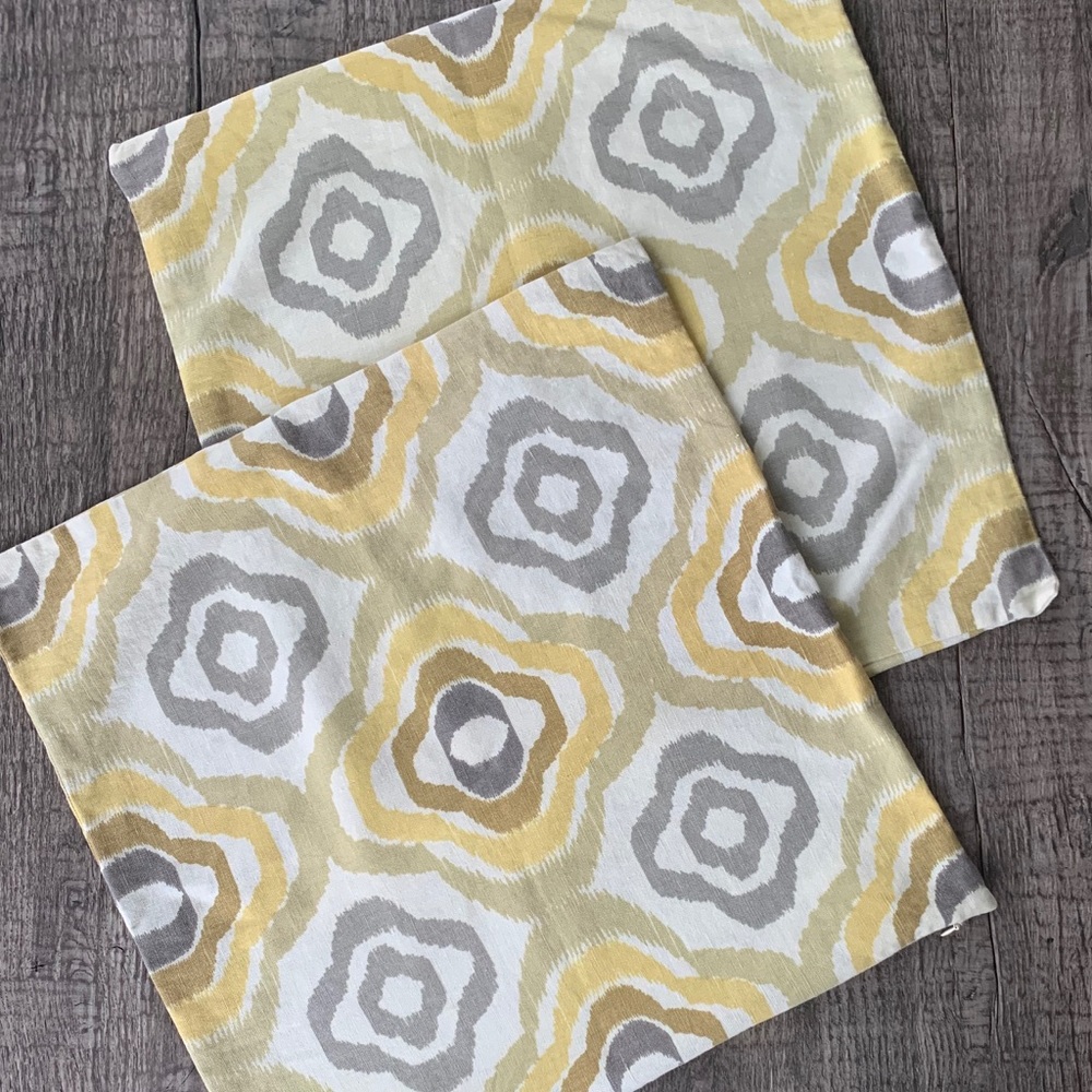 West Elm two 20”x20” ikat pillow covers
